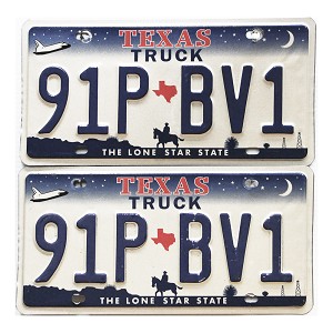 2007 Texas Truck License Plates Pair #91PBV1