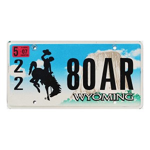 2007 Wyoming License Plate #2280AR