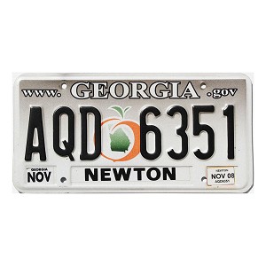 2008 Georgia License Plate #AQD6351
