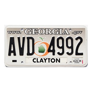2008 Georgia License Plate #AVD4992