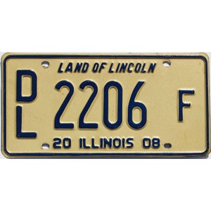 2008 Illinois Dealer License Plate #2206F