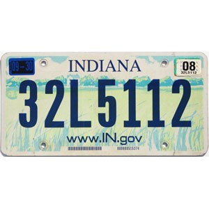 2008 Indiana License Plate #32L5112