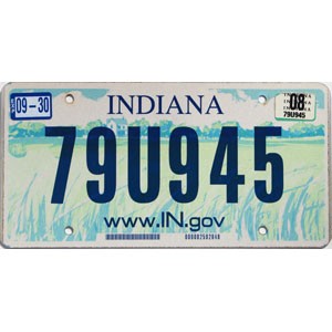 2008 Indiana License Plate #79U945