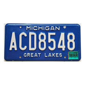 2008 Michigan License Plate #ACD8548
