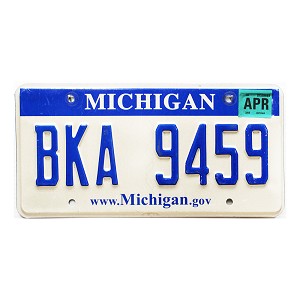 2008 Michigan License Plate #BKA9459