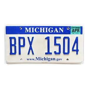 2008 Michigan License Plate #BPX1504