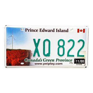 2008 Prince Edward Island License Plate #XQ822