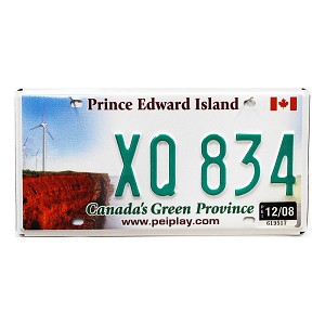 2008 Prince Edward Island License Plate #XQ834