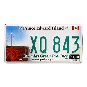 2008 Prince Edward Island License Plate #XQ843