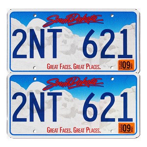 2008 South Dakota License Plates Pair #2NT621
