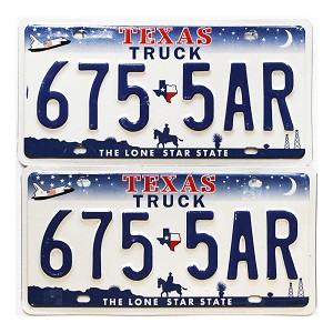2008 Texas Truck License Plates Pair #6755AR