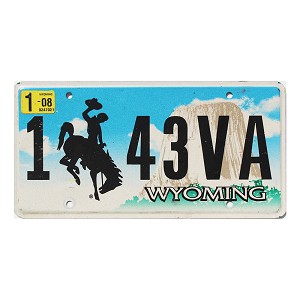2008 Wyoming License Plate #143VA