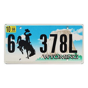 2008 Wyoming License Plate #6378L
