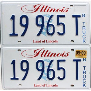 2009 Illinois Truck License Plates Pair #19965T