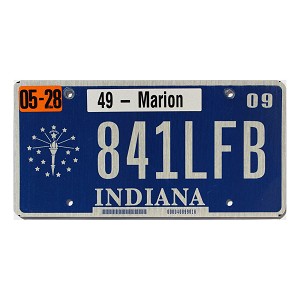 2009 Indiana License Plate #841LFB