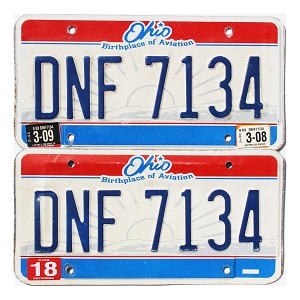 2009 Ohio License Plates Pair #DNF7134