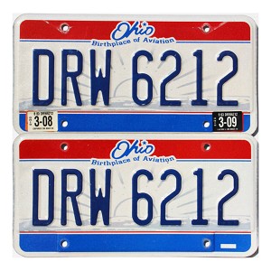 2009 Ohio License Plates Pair #DRW6212