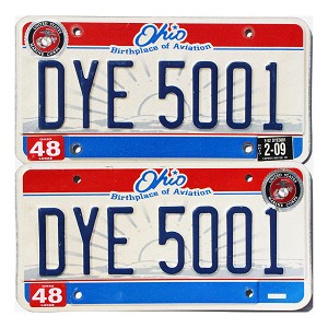 2009 Ohio License Plates Pair #DYE5001