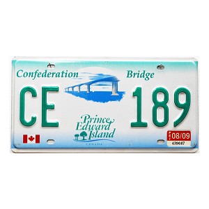 2009 Prince Edward Island License Plate #CE189