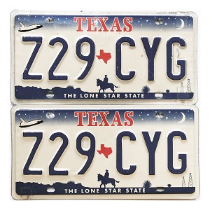 2009 Texas License Plates Pair #Z29CYG