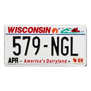 2009 Wisconsin License Plate #579NGL