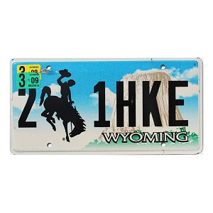 2009 Wyoming License Plate #21HKE