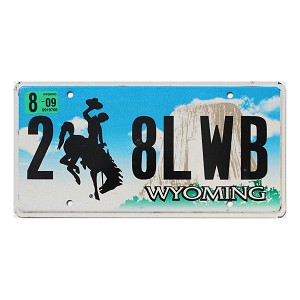 2009 Wyoming License Plate #28LWB