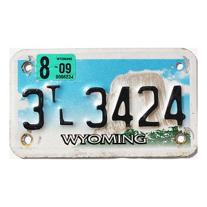2009 Wyoming Trailer License Plate #3TL3424