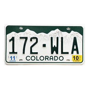 2010 Colorado License Plate #172WLA
