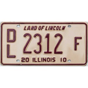 2010 Illinois Dealer License Plate #2312F