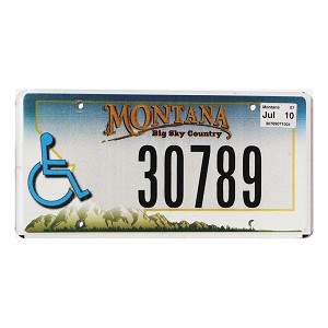 2010 Montana Disabled License Plate #30789