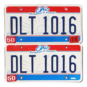 2010 Ohio License Plates Pair #DLT1016