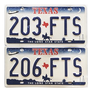 2010 Texas License Plates Pair #203FTS