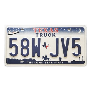 2010 Texas Truck License Plate #58WJV5