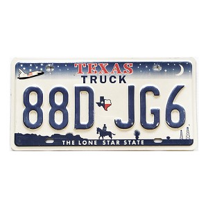 2010 Texas Truck License Plate #88DJG6