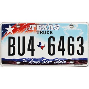 2010 Texas Lone Star Truck License Plate #BU46463