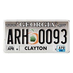 2011 Georgia License Plate #ARH0093