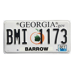 2011 Georgia License Plate #BMI1173