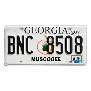 2011 Georgia License Plate #BNC8508