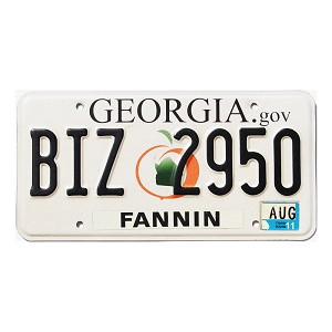 2011 Georgia License Plate #BIZ2950