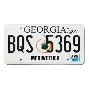 2011 Georgia License Plate #BQS5369