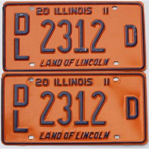 2011 Illinois Dealer License Plates Pair #2312D