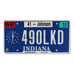 2011 Indiana License Plate #490LKD