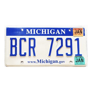 2011 Michigan License Plate #BCR7291