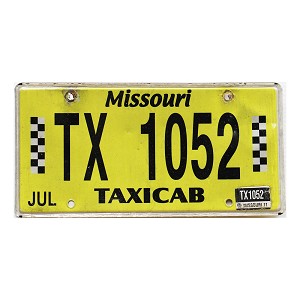 2011 Missouri Taxicab License Plate #1052