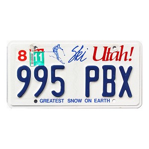 2011 Utah Ski License Plate #995PBX