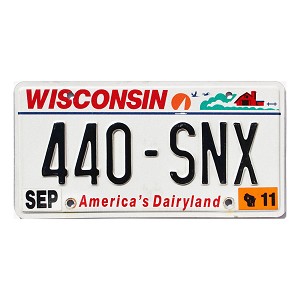 2011 Wisconsin License Plate #440SNX