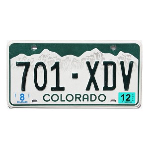 2012 Colorado License Plate #701XDV