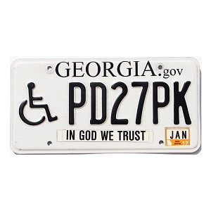 2012 Georgia Disabled License Plate #PD27PK