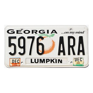 2012 Georgia License Plate #5976ARA